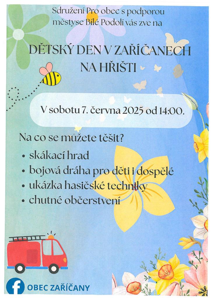 Dětský den v&nbsp;Zaříčanech 7.6.2025