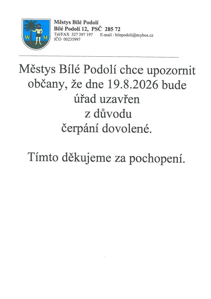 čerpání dovolené 19.8.2026
