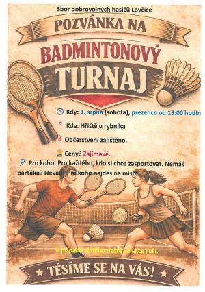 Badmintonový turnaj Lovčice