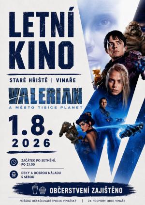 letní kino Vinaře 1.8.2026